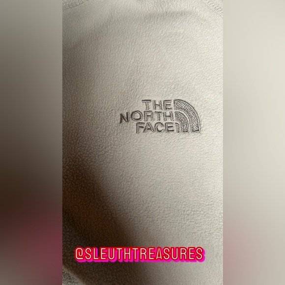 The North Face Womens Fleece 1/4 Zip Jacket Light Gray Long Sleeve Size S Logo - Picture 3 of 9